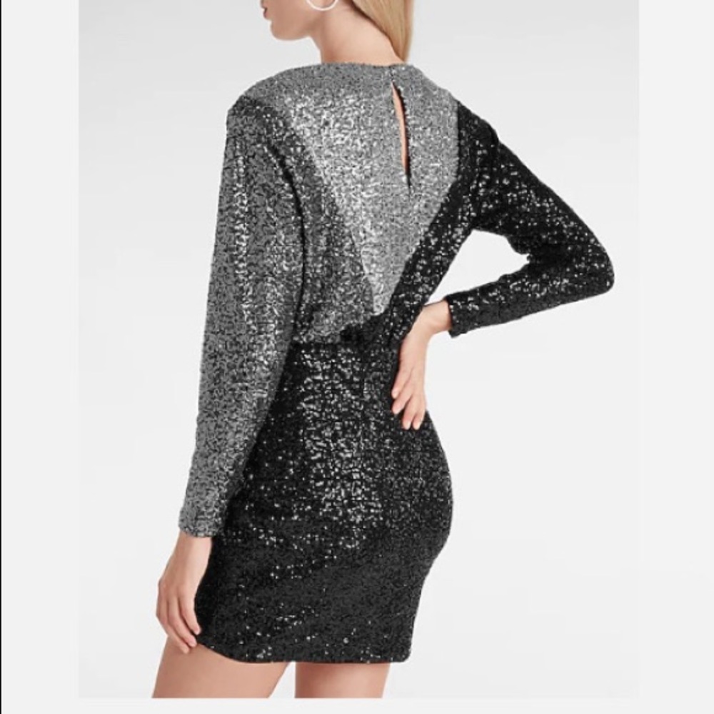 Express Color Block Sequin Strong Shoulder Mini D… - image 7